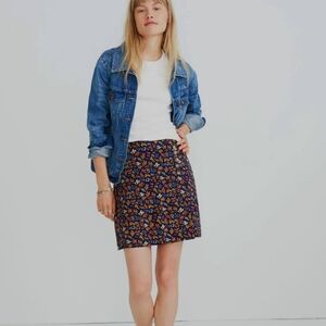 Madewell Side Button A-line Mini Skirt In‎ Garden Party Size 2 Lined Cottagecore